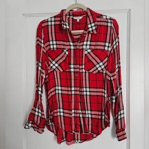Lucky Brand Red Plaid Button-Up Shirt